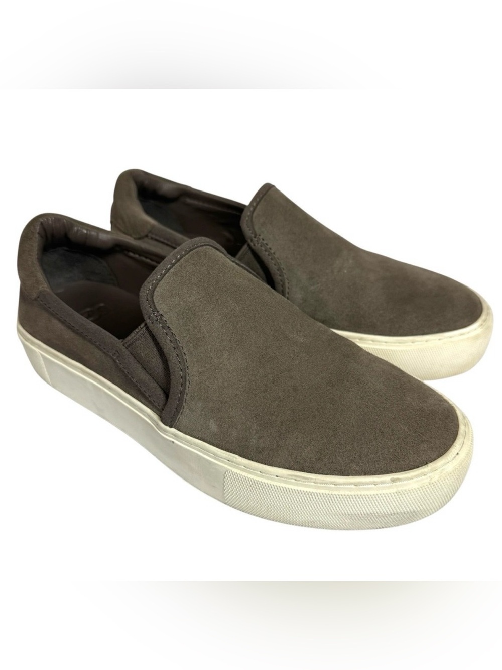 UGG Jass Womens 5.5 Gray Taupe Suede Slip On Sneakers 1106545 Casual Shoes